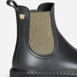 Chelsea boots de pluie IGOR noir et pailleté