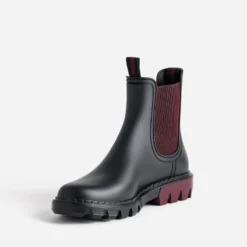 Chelsea boots de pluie IGOR noir et bordeaux