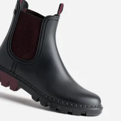 Chelsea boots de pluie IGOR noir et bordeaux