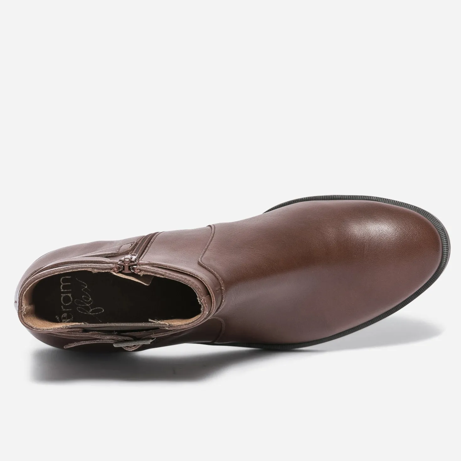 Chelsea boots ERAM FLEX cognac en cuir avec bride