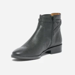 Chelsea boots ERAM FLEX noir cuir embossé à bride