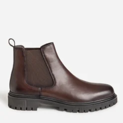 Chelsea boots marron cuir semelle crantée