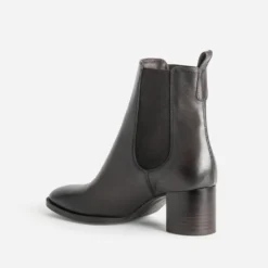 Chelsea boots marron cuir à talon