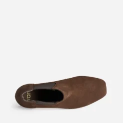 Chelsea boots marron cuir velours