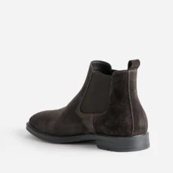 Chelsea boots marron cuir velours