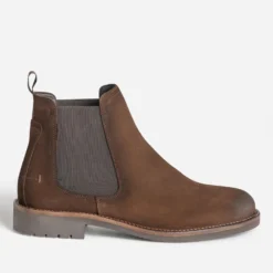 Chelsea boots marron cuir velours