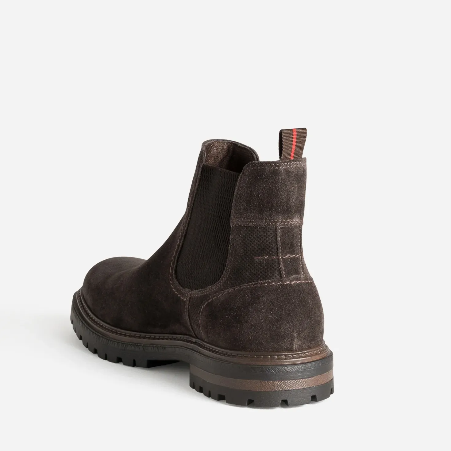 Chelsea boots marron cuir velours semelle crantée