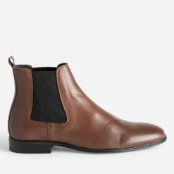 Chelsea boots marron en cuir