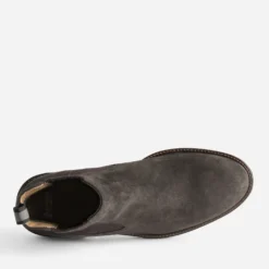 Chelsea boots marron foncé en cuir velours