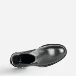 Chelsea boots noir cuir cranté