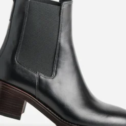 Chelsea boots noir cuir semelle marron