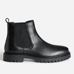 Chelsea boots noir cuir semelle crantée