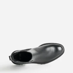 Chelsea boots noir cuir semelle crantée