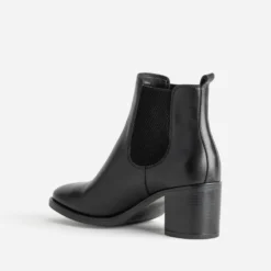 Chelsea boots noir cuir à talon