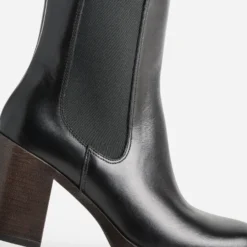 Chelsea boots noir cuir à talon