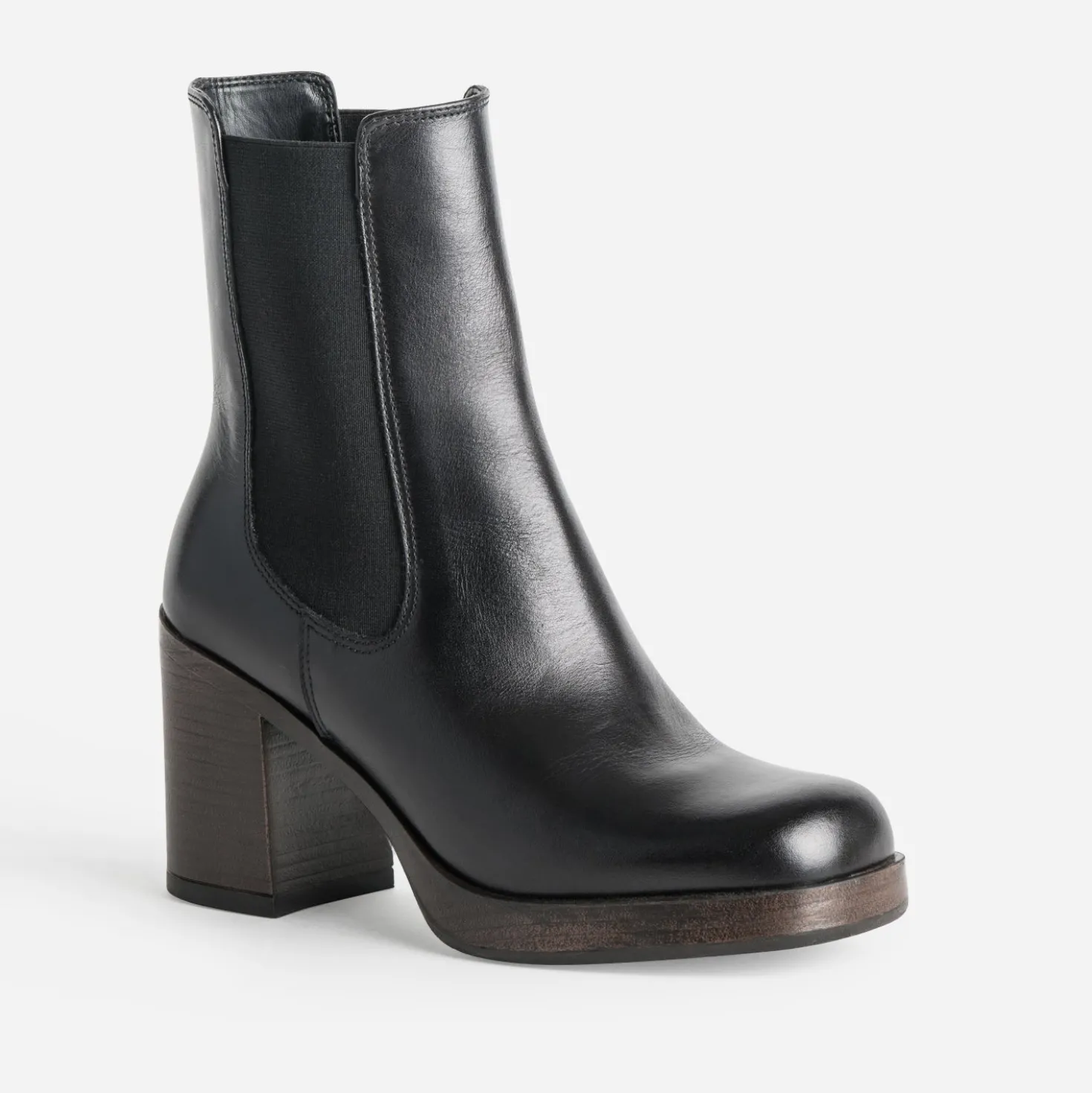 Chelsea boots noir cuir à talon