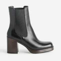 Chelsea boots noir cuir à talon