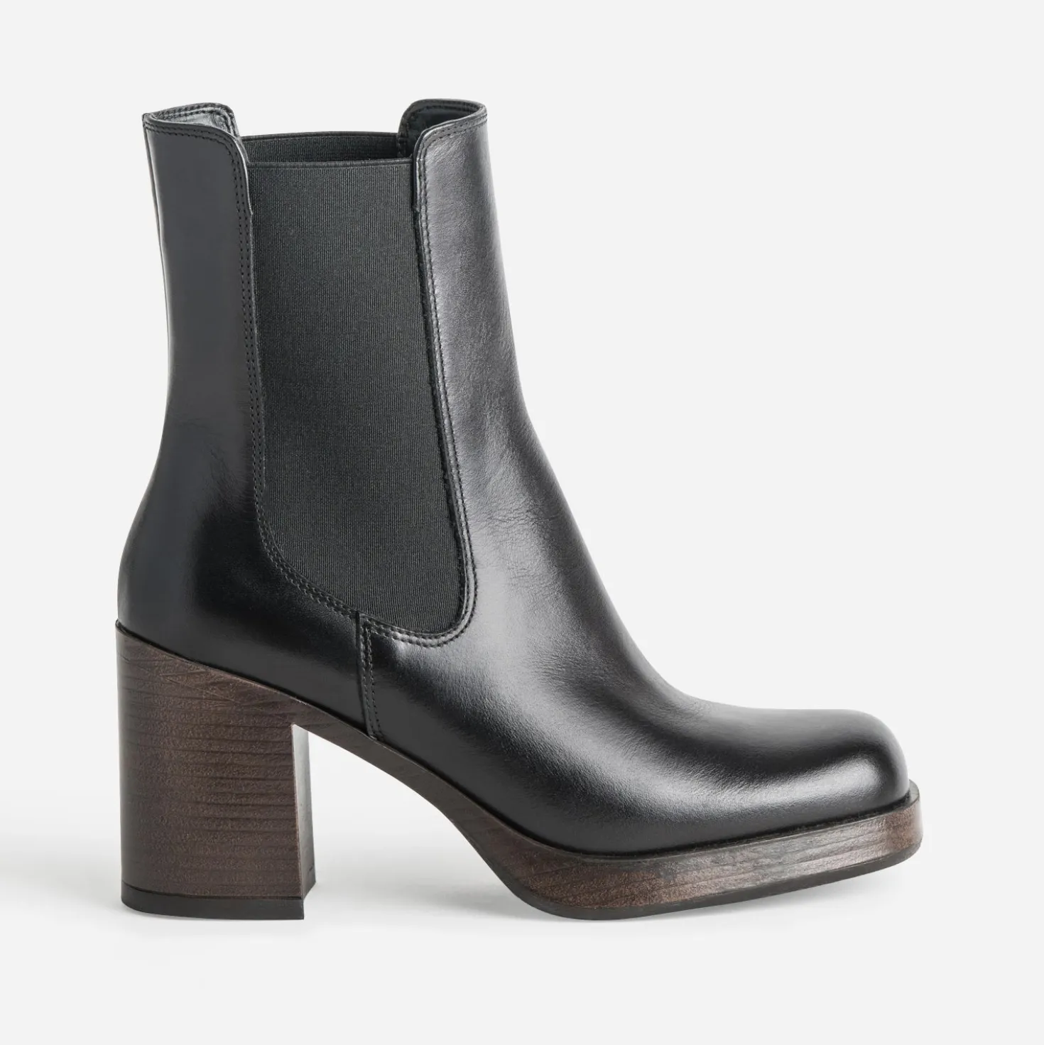 Chelsea boots noir cuir à talon