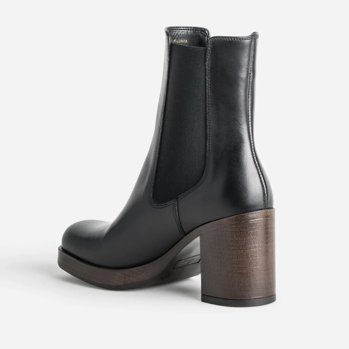 Chelsea boots noir cuir à talon
