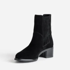 Chelsea boots noir cuir velours