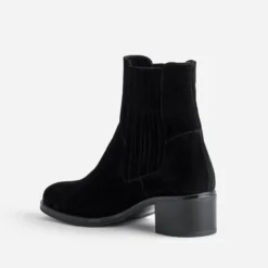 Chelsea boots noir cuir velours