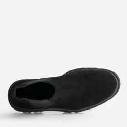 Chelsea boots noir cuir velours