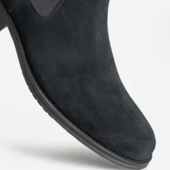 Chelsea boots noir cuir velours