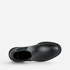 Chelsea boots noir détail effet croco
