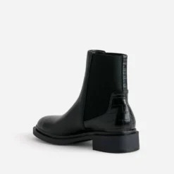 Chelsea boots noir détail effet croco