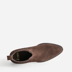 Chelsea boots santiags marron cuir velours