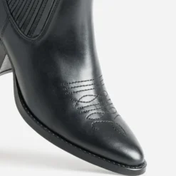 Chelsea boots santiags noir cuir