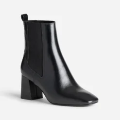 Chelsea boots à talon noir cuir