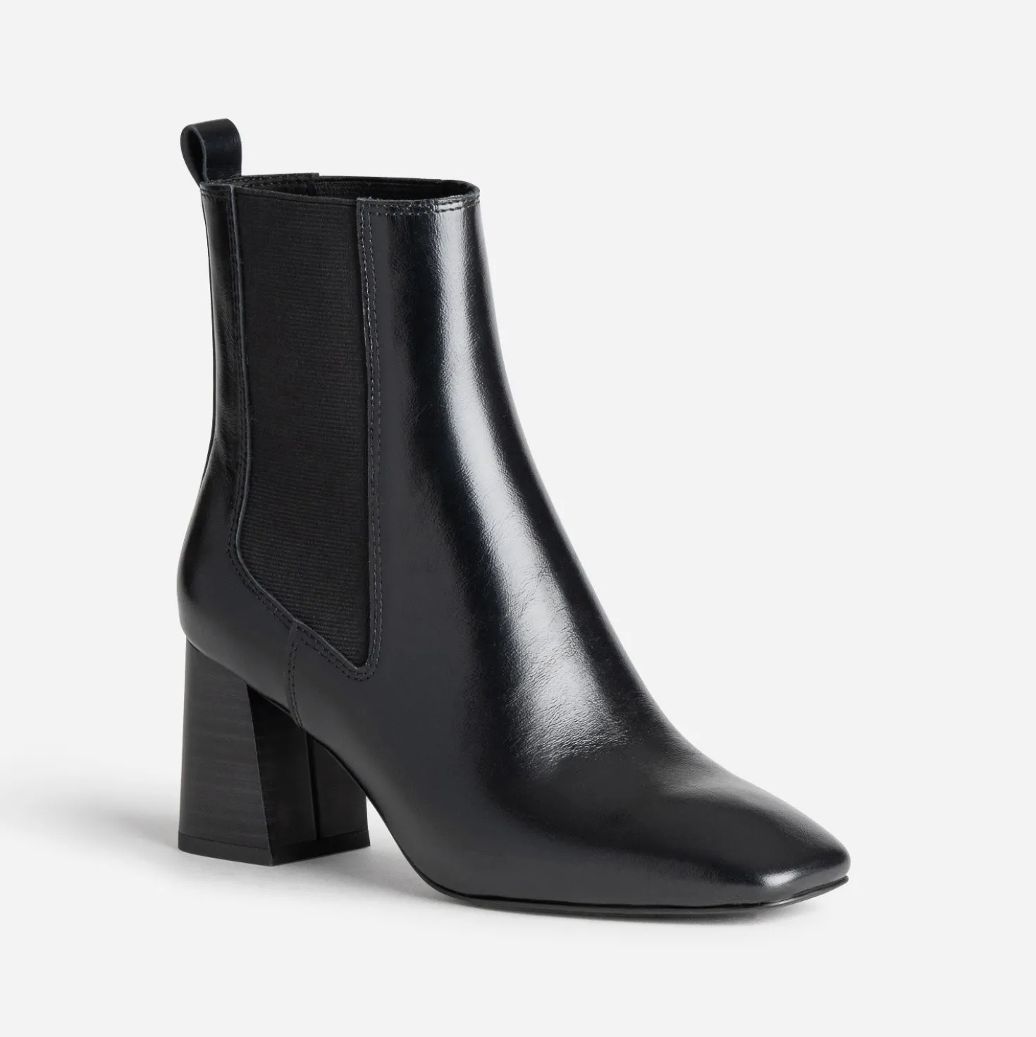 Chelsea boots à talon noir cuir