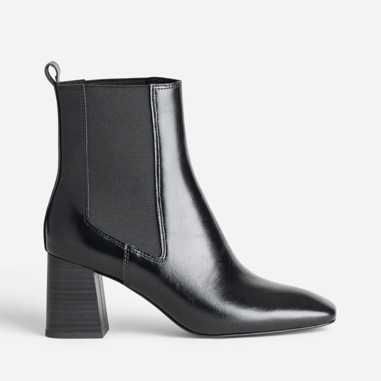 Chelsea boots à talon noir cuir