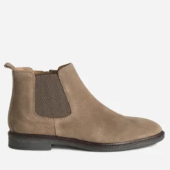 Chelsea boots taupe cuir velours