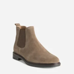 Chelsea boots taupe cuir velours