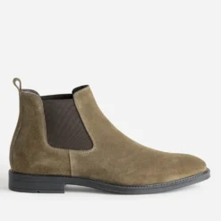 Chelsea boots taupe cuir velours