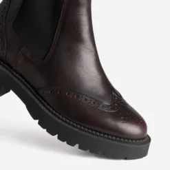 Chelsea boots TEXTO bordeaux cuir semelle crantée
