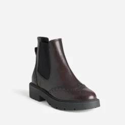 Chelsea boots TEXTO bordeaux cuir semelle crantée