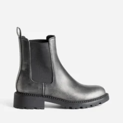 Chelsea boots TEXTO gris métallisé