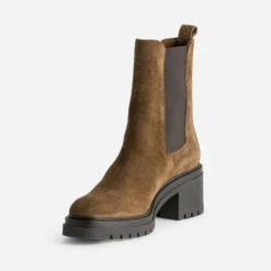 Chelsea boots TEXTO marron cuir velours