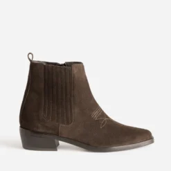 Chelsea boots TEXTO marron cuir velours