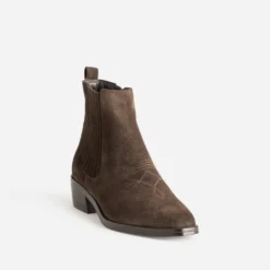 Chelsea boots TEXTO marron cuir velours
