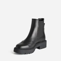 Chelsea boots TEXTO noir cuir semelle crantée