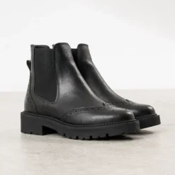 Chelsea boots TEXTO noir cuir semelle crantée