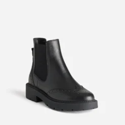 Chelsea boots TEXTO noir cuir semelle crantée
