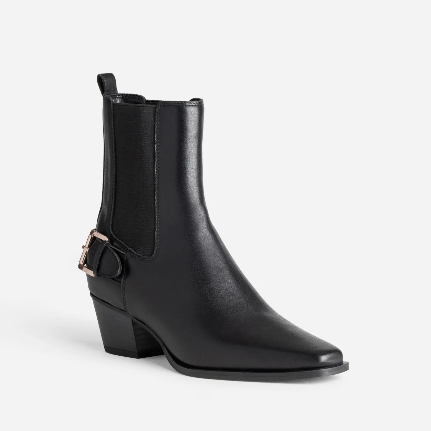 Chelsea boots TEXTO noir cuir esprit motard