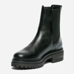 Chelsea boots TEXTO noir en cuir à semelle crantée