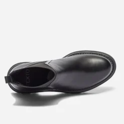 Chelsea boots TEXTO noir en cuir à semelle crantée