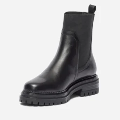 Chelsea boots TEXTO noir en cuir à semelle crantée